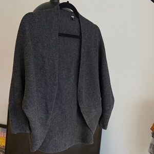Uniqlo Charcoal Open-Front Cardigan